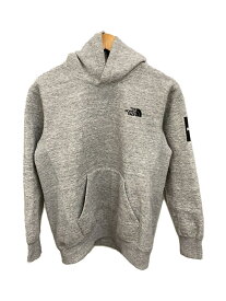 【中古】THE NORTH FACE◆SQUARE LOGO HOODIE_スクエアロゴフーディー/S/コットン/GRY【メンズウェア】