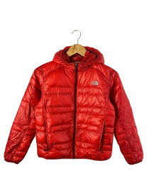 【中古】THE NORTH FACE◆LIGHT HEAT HOODIE_ライトヒートフーディー/S/ポリエステル/RED【レディースウェア】