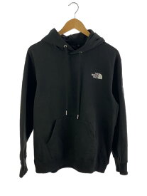 【中古】THE NORTH FACE◆SQUARE LOGO HOODIE_スクエアロゴフーディ/L/コットン/BLK/無地【メンズウェア】