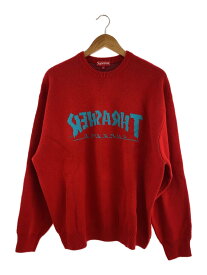 【中古】Supreme◆21AW/Thrasher Sweater/ニット・セーター(厚手)/XL/アクリル/RED【メンズウェア】