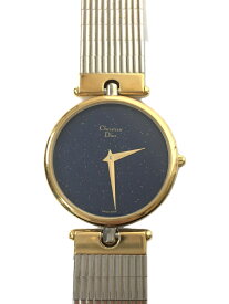 【中古】Christian Dior◆クォーツ腕時計/アナログ/ステンレス/BLU/GLD【服飾雑貨他】