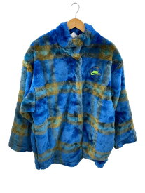 【中古】NIKE◆AS W NSW FX FUR AOP JKT/XXL/フェイクファー/BLU/総柄/DD4542-47【レディースウェア】