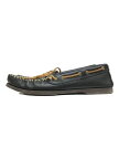 【中古】MINNETONKA◆デッキシューズ/US7.5/BLK/レザー/749【シューズ】