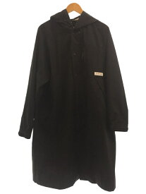 【中古】GRAMICCI◆コート/L/ポリエステル/BLK/191-1501/フードのテープに破れ有【メンズウェア】