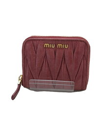 【中古】MIU MIU◆コインケース/レザー/PNK/無地/レディース【服飾雑貨他】