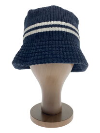 【中古】NEW ERA◆Knit Bucket lines/ニットバケットハット/コットン/ブラック/ボーダー/メンズ//【服飾雑貨他】