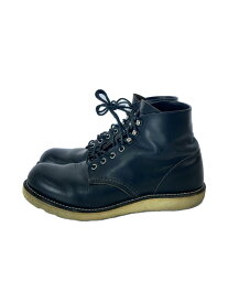 【中古】RED WING◆PLAIN TOE/プレイントウ/US7.5/BLK/レザー【シューズ】