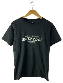 【中古】snow peak◆Tシャツ/M/コットン/BLK/TS-18AU602【メンズウェア】