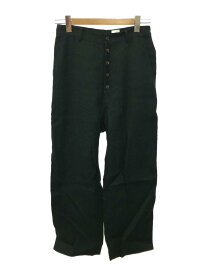 【中古】6(ROKU) BEAUTY & YOUTH UNITED ARROWS◆BUTTON FLY PANTS/ワイドパンツ/37/リネン/GRN/8614-202-0556【レディースウェア】