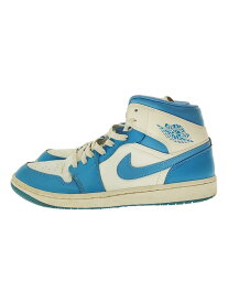 【中古】NIKE◆AIR JORDAN 1 MID_エア ジョーダン 1 ミッド/28.5cm/BLU【シューズ】