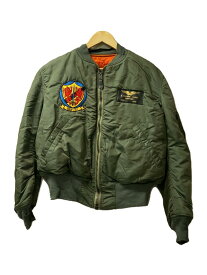 【中古】U.S.AIR FORCE◆60s/VINTAGE/MA-1/フライトジャケット/ミリタリージャケット/XL/ナイロン/GRN/無地//【メンズウェア】