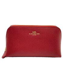 【中古】COACH◆ポーチ/--/RED/無地/CO-F57857【バッグ】