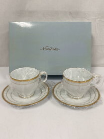 【中古】Noritake◆カップ&amp;ソーサー/2点セット/WHT/HAMPSHIRE GOLD/未使用【キッチン用品】