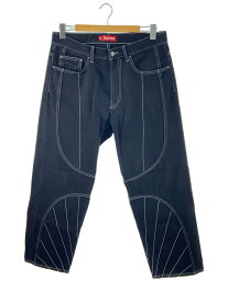 【中古】Supreme◆23FW Radial Embroidered Loose Fit Jean/32/コットン/BLK//【メンズウェア】