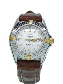 【中古】BREITLING◆クォーツ腕時計/アナログ/レザー/WHT/BRW/B52045【服飾雑貨他】