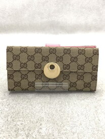 【中古】GUCCI◆長財布_GGキャンバス/キャンバス/CML/総柄/レディース/キャメル【服飾雑貨他】