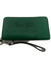 【中古】COACH◆長財布/グリーン/無地/メンズ/A2254【服飾雑貨他】