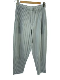 【中古】HOMME PLISSE ISSEY MIYAKE◆BASICS 消しプリーツパンツ/1/ポリエステル/GRY/HP55JF451【メンズウェア】