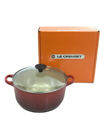 【中古】LE CREUSET◆ココットロンド/ホーロー両手鍋/赤/20cm/2.4L【キッチン用品】