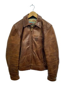 【中古】AERO LEATHER◆シングルライダースジャケット/36/馬革/BRW【メンズウェア】