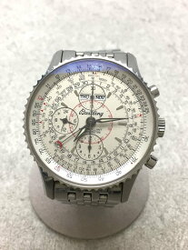 【中古】BREITLING◆ナビタイマー モンブリランダトラ/自動巻/ステンレス/ホワイト/SLV/SS/20240302日差-7//【服飾雑貨他】