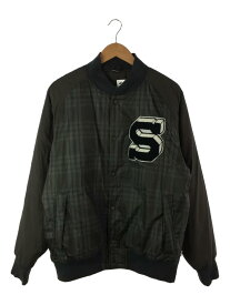 【中古】STUSSY◆ブルゾン/L/ポリエステル/グレー/90s【メンズウェア】