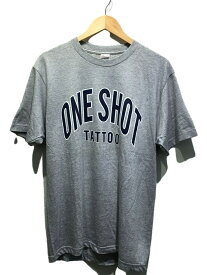 【中古】one shot tattoo/Tシャツ/L/コットン/GRY/プリント【メンズウェア】