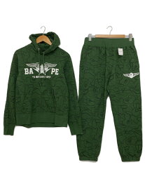 【中古】A BATHING APE◆セットアップ/パーカー スウェットパンツ/M/GRN/001GDJ201001H/001GDJ201001H【メンズウェア】