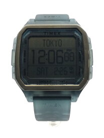 【中古】TIMEX◆クォーツ腕時計/デジタル/ラバー/BLU/TW2U56500【服飾雑貨他】