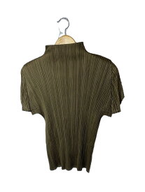 【中古】PLEATS PLEASE ISSEY MIYAKE◆カットソー/3/ポリエステル/KHK/PP63-JK161【レディースウェア】