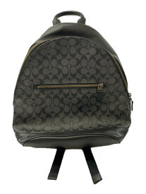 【中古】COACH◆WEST SLIM BACKPACK/シグネチャー/リュック/レザー/ブラック/総柄/F78756/【バッグ】