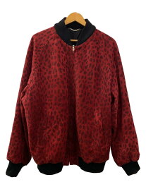 【中古】WACKO MARIA◆leopard leather 50s jacket/ジャケット/L/牛革/RED/レオパード【メンズウェア】
