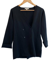 【中古】DRAWING NUMBERS◆ノーカラージャケット/38/コットン/BLK/1022105a0003【レディースウェア】