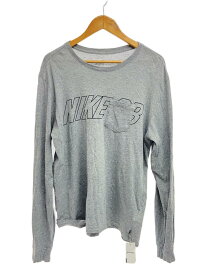 【中古】NIKE SB◆長袖Tシャツ/XXL/コットン/GRY【メンズウェア】