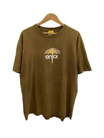 【中古】this is a XL enjoico shirt/Tシャツ/XL/コットン/ブラウン/首回りダメージ【メンズウェア】