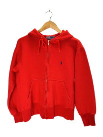 【中古】POLO RALPH LAUREN◆ジップパーカー/L/コットン/RED/90s【メンズウェア】