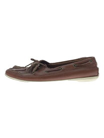 【中古】L.L.Bean◆デッキシューズ/US7/ブラウン/レザー【シューズ】