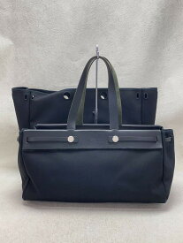 【中古】HERMES◆バッグ/コットン/BLK【バッグ】