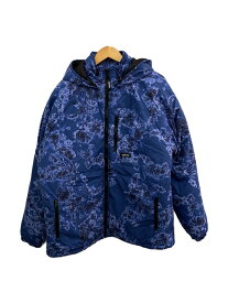 【中古】STUSSY◆ダウンジャケット/L/ポリエステル/BLU/総柄【メンズウェア】