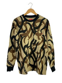 【中古】Supreme◆19AW/L/S Pocket Tee Red Tribal Camo/M/コットン/BRW/カモフラ//【メンズウェア】