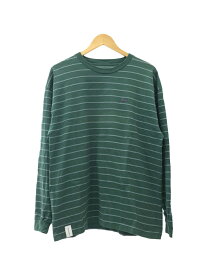 【中古】DESCENDANT◆CLIFF LS BORDER TEE/2/コットン/GRN/ボーダー【メンズウェア】