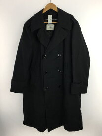 【中古】MILITARY◆トレンチコート/42/ポリエステル/BLK/無地/ベルト無し/オールウェザートレンチ【メンズウェア】