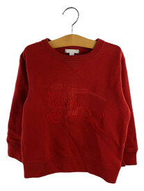 【中古】BURBERRY CHILDREN◆スウェット/120cm/コットン/レッド/無地【キッズ】