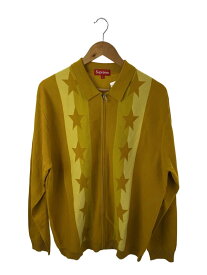 【中古】Supreme◆20SS/STARS ZIP UP SWEATER POLO GOLD/L/コットン/GLD【メンズウェア】
