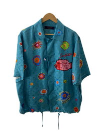 【中古】LOUIS VUITTON◆23SS/草間彌生/半袖シャツ/XL/シルク/BLU/1AB7IL//【メンズウェア】