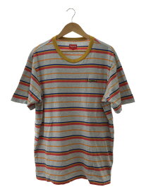 【中古】Supreme◆18SS/HEARHER STRIPE TOP/Tシャツ/L/コットン/GRY/ボーダー【メンズウェア】