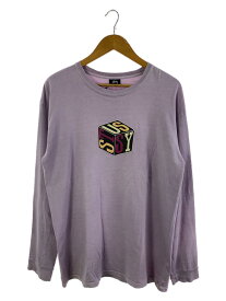 【中古】STUSSY◆長袖Tシャツ/L/コットン/PUP【メンズウェア】