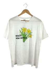 【中古】NOAH◆22SS/BRAVE NEW WORLD TEE/Tシャツ/L/コットン/ホワイト【メンズウェア】