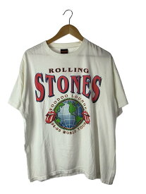 【中古】THE ROLLING STONES/Tシャツ/XL/コットン/ホワイト/94-95 WORLD TOUR【メンズウェア】