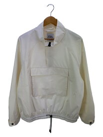 【中古】ZARA◆ナイロンジャケット/XL/ナイロン/WHT/無地/アノラックパーカー/裏地メッシュ【メンズウェア】